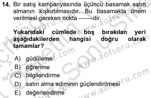 Etkili İletişim Teknikleri Dersi 2023 - 2024 Yılı (Final) Dönem Sonu Sınav Soruları 14. Soru