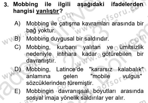 Etkili İletişim Teknikleri Dersi 2023 - 2024 Yılı (Final) Dönem Sonu Sınav Soruları 3. Soru