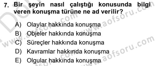 Etkili İletişim Teknikleri Dersi 2023 - 2024 Yılı (Final) Dönem Sonu Sınavı 7. Soru