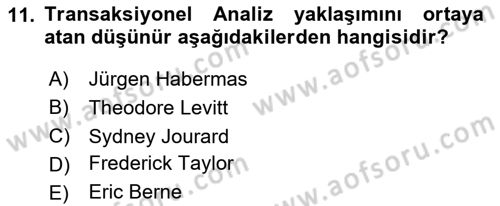 Etkili İletişim Teknikleri Dersi 2023 - 2024 Yılı Yaz Okulu Sınav Soruları 11. Soru