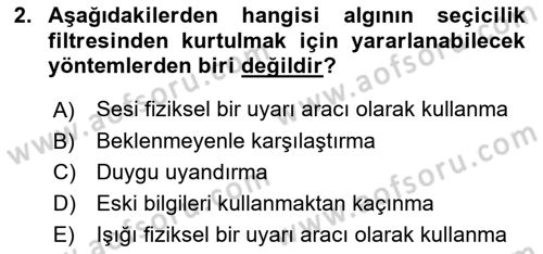 Etkili İletişim Teknikleri Dersi 2023 - 2024 Yılı Yaz Okulu Sınav Soruları 2. Soru