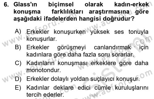 Etkili İletişim Teknikleri Dersi 2023 - 2024 Yılı Yaz Okulu Sınav Soruları 6. Soru