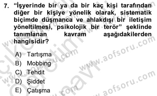 Etkili İletişim Teknikleri Dersi 2023 - 2024 Yılı Yaz Okulu Sınav Soruları 7. Soru