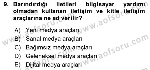 Etkili İletişim Teknikleri Dersi 2023 - 2024 Yılı Yaz Okulu Sınav Soruları 9. Soru