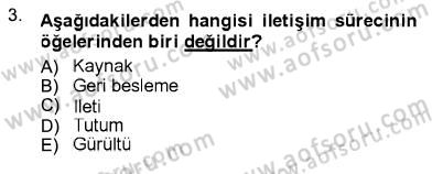 İletişim Bilgisi Dersi Ara Sınavı Deneme Sınav Soruları 3. Soru