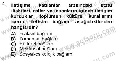 İletişim Bilgisi Dersi Ara Sınavı Deneme Sınav Soruları 4. Soru