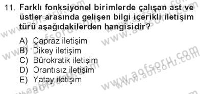 İletişim Bilgisi Dersi 2012 - 2013 Yılı Tek Ders Sınav Soruları 11. Soru