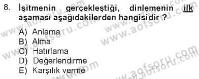 İletişim Bilgisi Dersi 2012 - 2013 Yılı Tek Ders Sınav Soruları 8. Soru