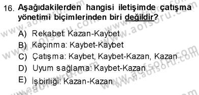 İletişim Bilgisi Dersi Ara Sınavı Deneme Sınav Soruları 16. Soru