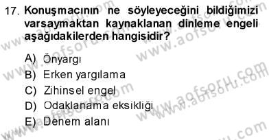 İletişim Bilgisi Dersi Ara Sınavı Deneme Sınav Soruları 17. Soru