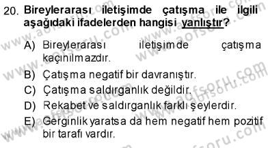 İletişim Bilgisi Dersi 2013 - 2014 Yılı (Vize) Ara Sınav Soruları 20. Soru