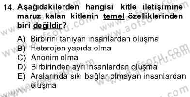 İletişim Bilgisi Dersi 2013 - 2014 Yılı (Final) Dönem Sonu Sınav Soruları 14. Soru