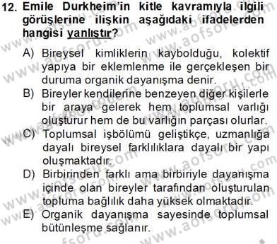İletişim Bilgisi Dersi 2013 - 2014 Yılı Tek Ders Sınav Soruları 12. Soru