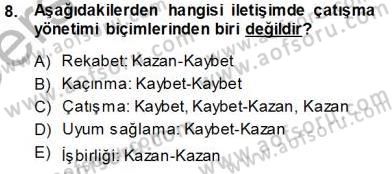 İletişim Bilgisi Dersi 2013 - 2014 Yılı Tek Ders Sınav Soruları 8. Soru