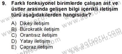 İletişim Bilgisi Dersi 2013 - 2014 Yılı Tek Ders Sınav Soruları 9. Soru
