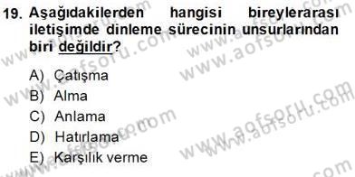 İletişim Bilgisi Dersi Ara Sınavı Deneme Sınav Soruları 19. Soru