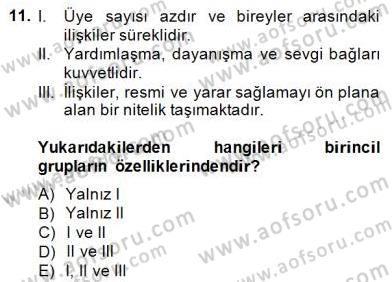 İletişim Bilgisi Dersi 2014 - 2015 Yılı (Final) Dönem Sonu Sınav Soruları 11. Soru