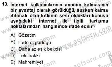 İletişim Bilgisi Dersi 2014 - 2015 Yılı (Final) Dönem Sonu Sınavı 13. Soru