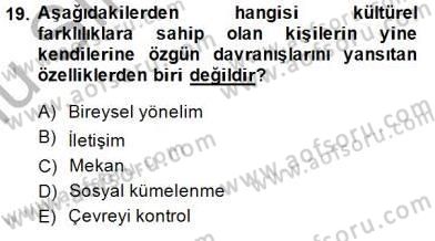 İletişim Bilgisi Dersi 2014 - 2015 Yılı (Final) Dönem Sonu Sınav Soruları 19. Soru