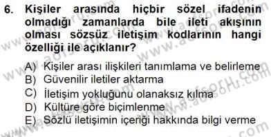 İletişim Bilgisi Dersi 2014 - 2015 Yılı (Final) Dönem Sonu Sınav Soruları 6. Soru