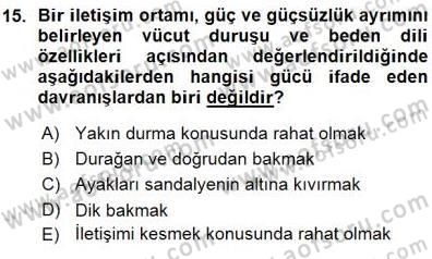 İletişim Bilgisi Dersi Ara Sınavı Deneme Sınav Soruları 15. Soru