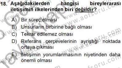 İletişim Bilgisi Dersi Ara Sınavı Deneme Sınav Soruları 18. Soru