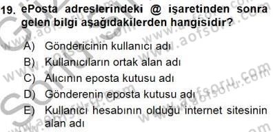 İletişim Bilgisi Dersi 2015 - 2016 Yılı (Final) Dönem Sonu Sınav Soruları 19. Soru