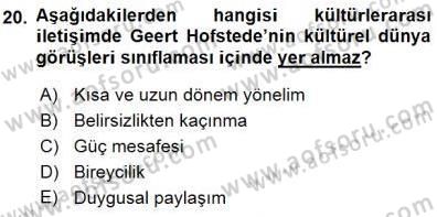 İletişim Bilgisi Dersi 2015 - 2016 Yılı (Final) Dönem Sonu Sınav Soruları 20. Soru