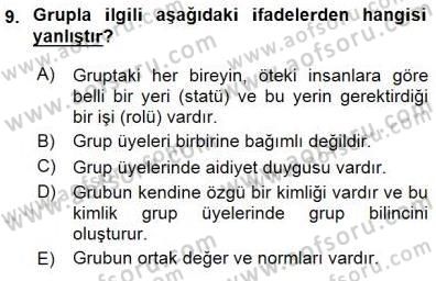 İletişim Bilgisi Dersi 2015 - 2016 Yılı (Final) Dönem Sonu Sınav Soruları 9. Soru