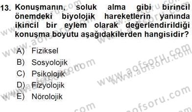 İletişim Bilgisi Dersi 2015 - 2016 Yılı Tek Ders Sınav Soruları 13. Soru