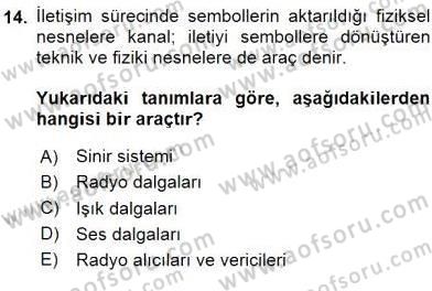 İletişim Bilgisi Dersi 2015 - 2016 Yılı Tek Ders Sınav Soruları 14. Soru