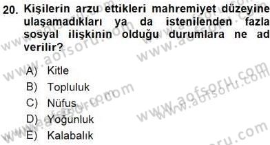 İletişim Bilgisi Dersi 2015 - 2016 Yılı Tek Ders Sınav Soruları 20. Soru