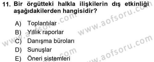 İletişim Bilgisi Dersi 2016 - 2017 Yılı 3 Ders Sınav Soruları 11. Soru
