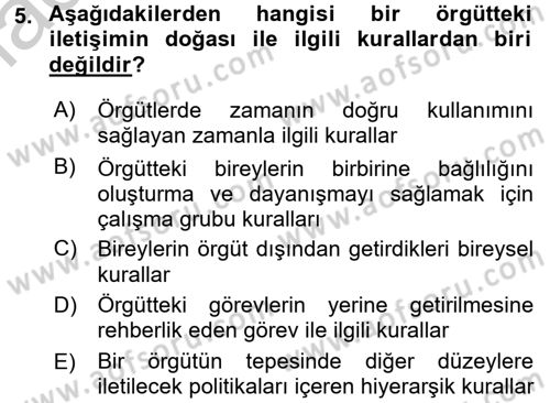 İletişim Bilgisi Dersi 2016 - 2017 Yılı 3 Ders Sınav Soruları 5. Soru