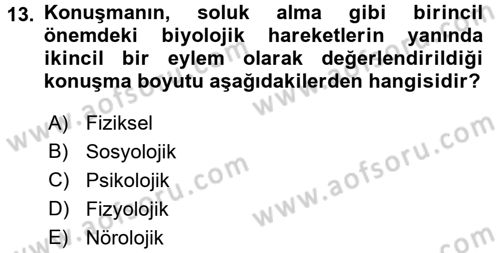 İletişim Bilgisi Dersi 2016 - 2017 Yılı (Vize) Ara Sınav Soruları 13. Soru