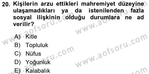 İletişim Bilgisi Dersi Ara Sınavı Deneme Sınav Soruları 20. Soru