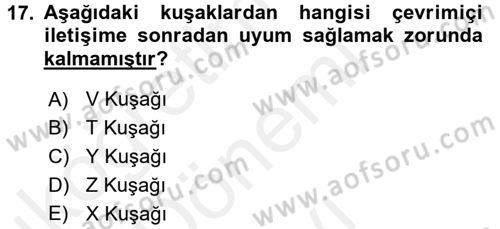 İletişim Bilgisi Dersi 2016 - 2017 Yılı (Final) Dönem Sonu Sınavı 17. Soru