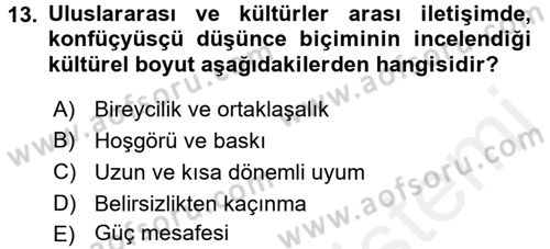 İletişim Bilgisi Dersi 2017 - 2018 Yılı 3 Ders Sınav Soruları 13. Soru