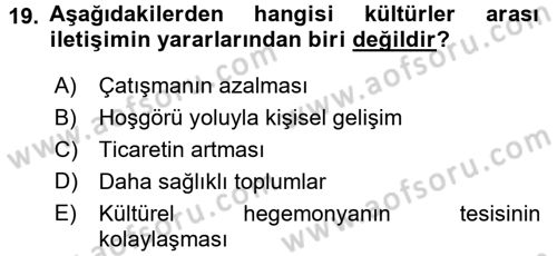 İletişim Bilgisi Dersi 2017 - 2018 Yılı 3 Ders Sınav Soruları 19. Soru