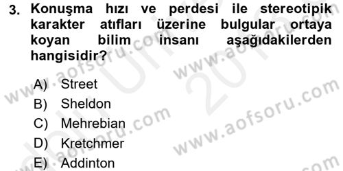 İletişim Bilgisi Dersi 2017 - 2018 Yılı 3 Ders Sınav Soruları 3. Soru