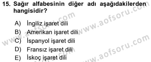 İletişim Bilgisi Dersi Ara Sınavı Deneme Sınav Soruları 15. Soru