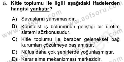 İletişim Bilgisi Dersi 2017 - 2018 Yılı (Final) Dönem Sonu Sınav Soruları 5. Soru