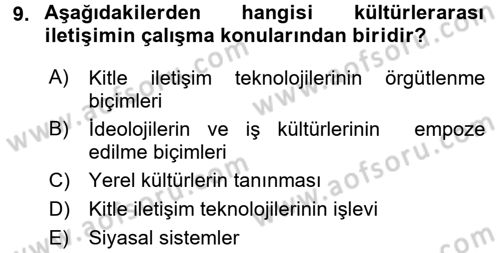İletişim Bilgisi Dersi 2017 - 2018 Yılı (Final) Dönem Sonu Sınav Soruları 9. Soru