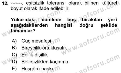 İletişim Bilgisi Dersi 2018 - 2019 Yılı 3 Ders Sınav Soruları 12. Soru