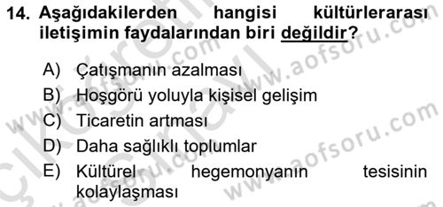 İletişim Bilgisi Dersi 2018 - 2019 Yılı 3 Ders Sınav Soruları 14. Soru