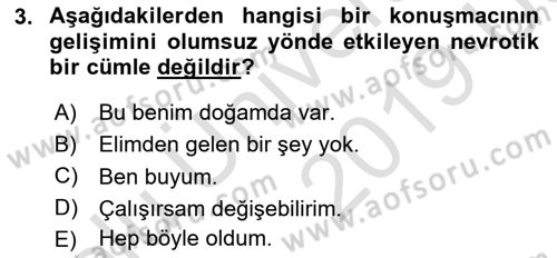 İletişim Bilgisi Dersi 2018 - 2019 Yılı 3 Ders Sınav Soruları 3. Soru