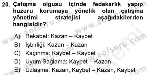 İletişim Bilgisi Dersi 2018 - 2019 Yılı (Vize) Ara Sınav Soruları 20. Soru