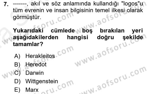 İletişim Bilgisi Dersi Ara Sınavı Deneme Sınav Soruları 7. Soru