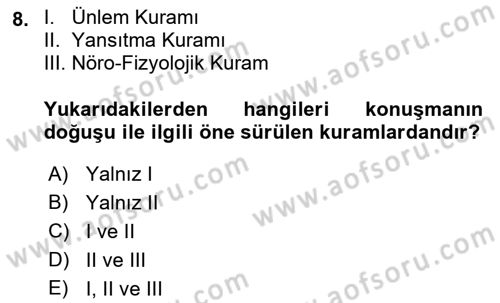 İletişim Bilgisi Dersi Ara Sınavı Deneme Sınav Soruları 8. Soru
