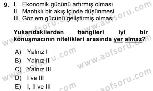 İletişim Bilgisi Dersi 2018 - 2019 Yılı (Vize) Ara Sınav Soruları 9. Soru